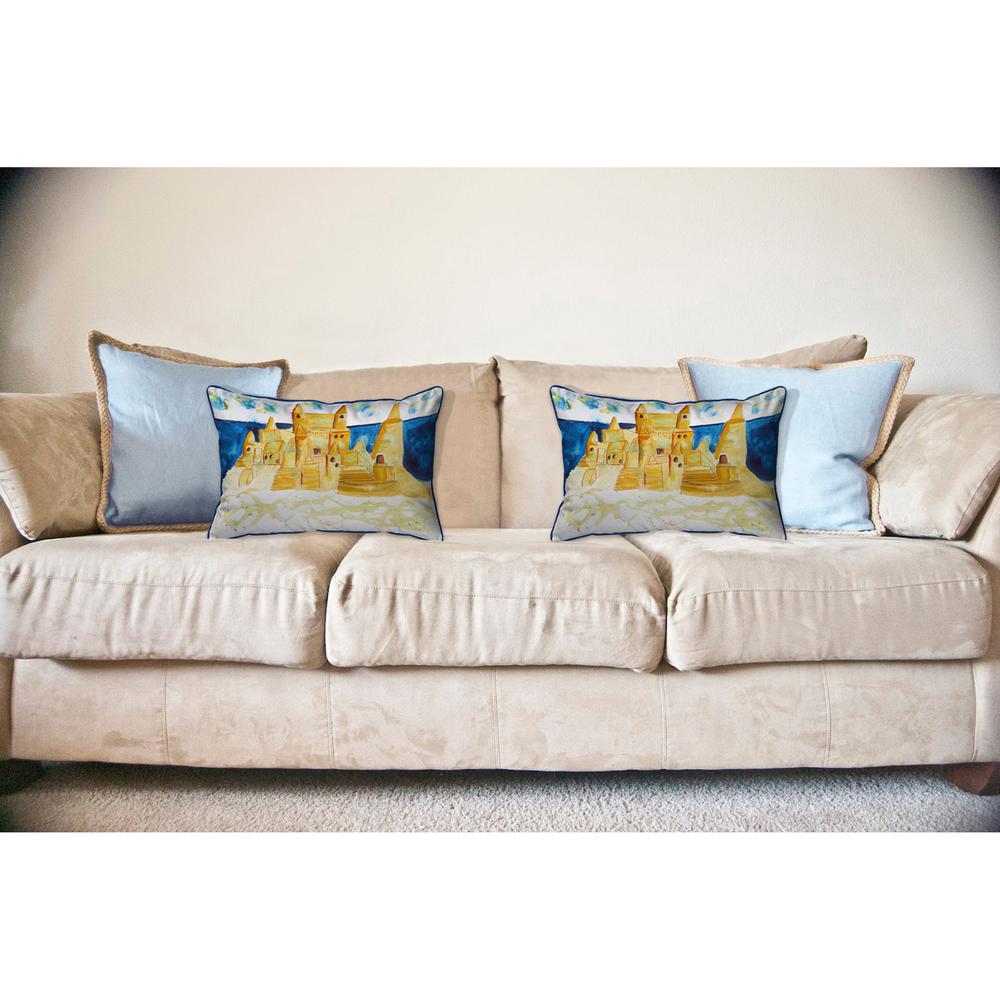 Sand Castle Large Indoor/Outdoor Pillow 16x20. Picture 3