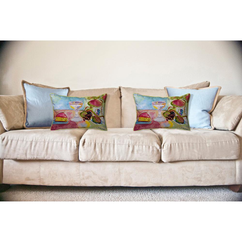 Wine & Cheese Large Indoor/Outdoor Pillow 16x20. Picture 3