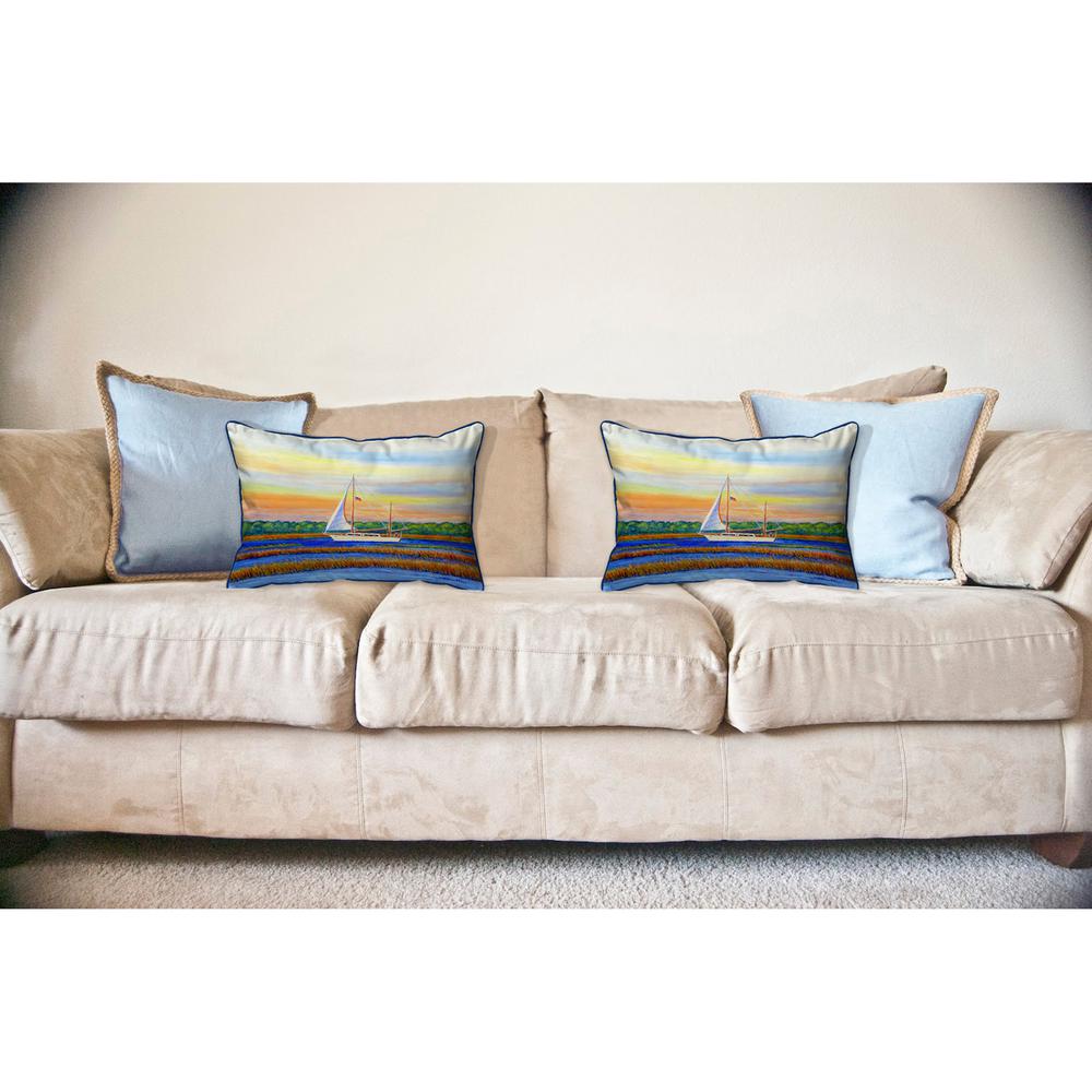 Marsh Sailing Large Corded Indoor/Outdoor Pillow 16x20. Picture 3