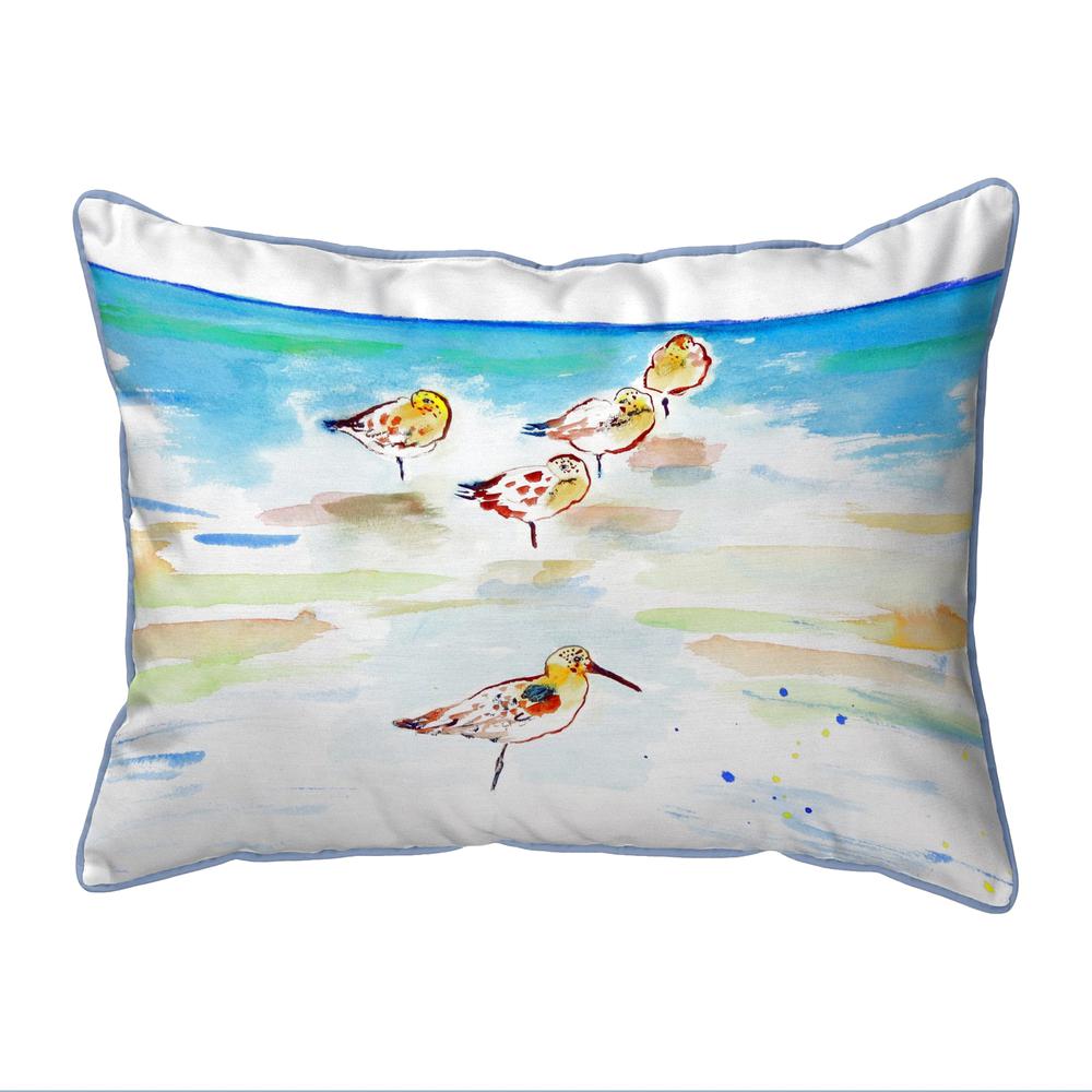 Five Sanderlings Large Corded Indoor/Outdoor Pillow 16x20. Picture 1