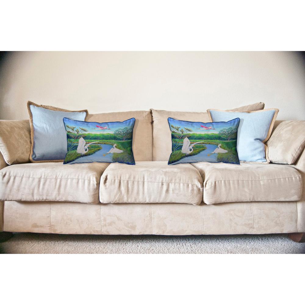 Marsh Wings Large Indoor/Outdoor Pillow 16x20. Picture 3