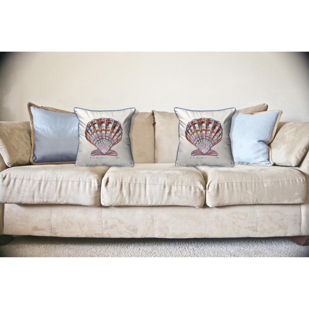 Scallop Shell Large Indoor/Outdoor Pillow 18x18. Picture 3