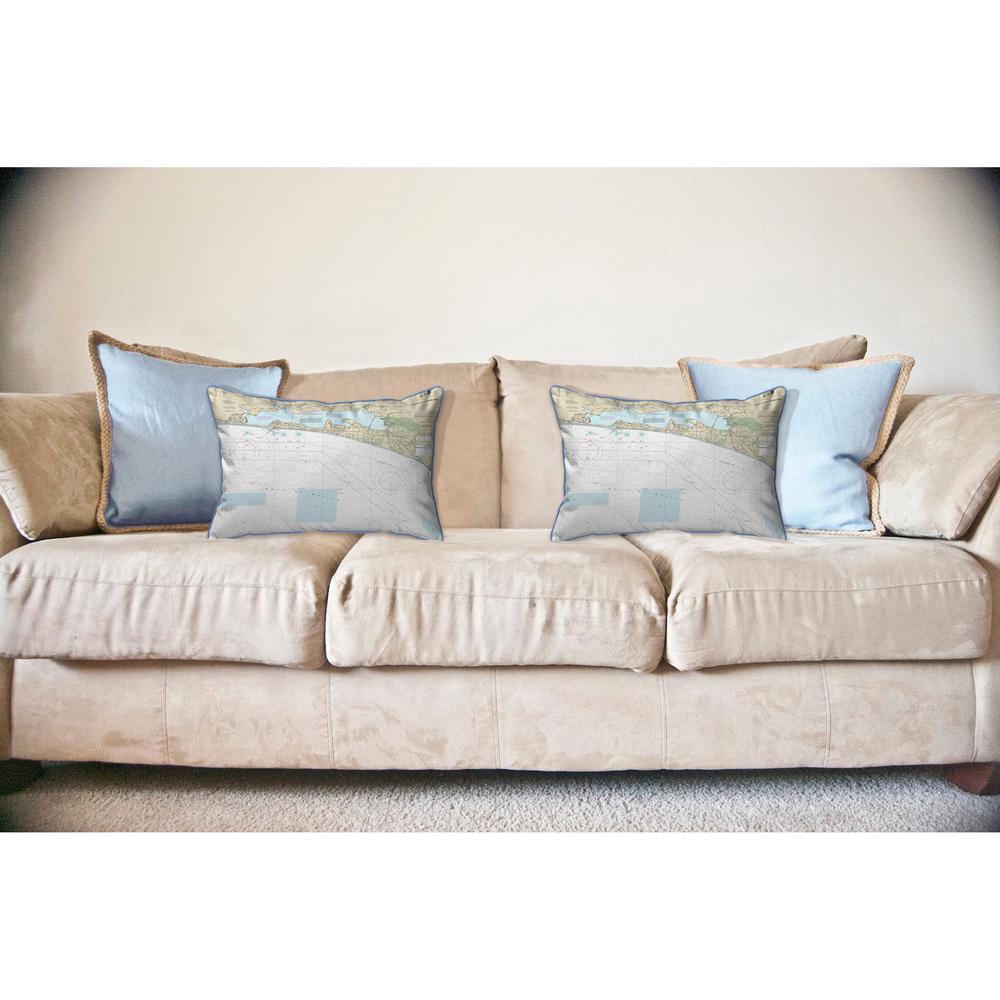 Choctawhatchee Bay, FL Nautical Map Large Corded Indoor/Outdoor Pillow 16x20. Picture 3