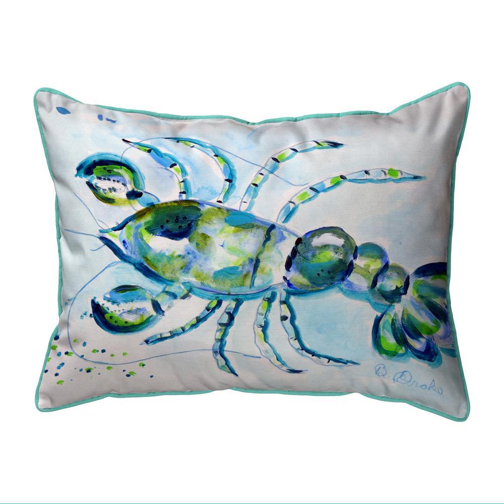 Blue Crayfish Large Indoor/Outdoor Pillow 16x20. Picture 1
