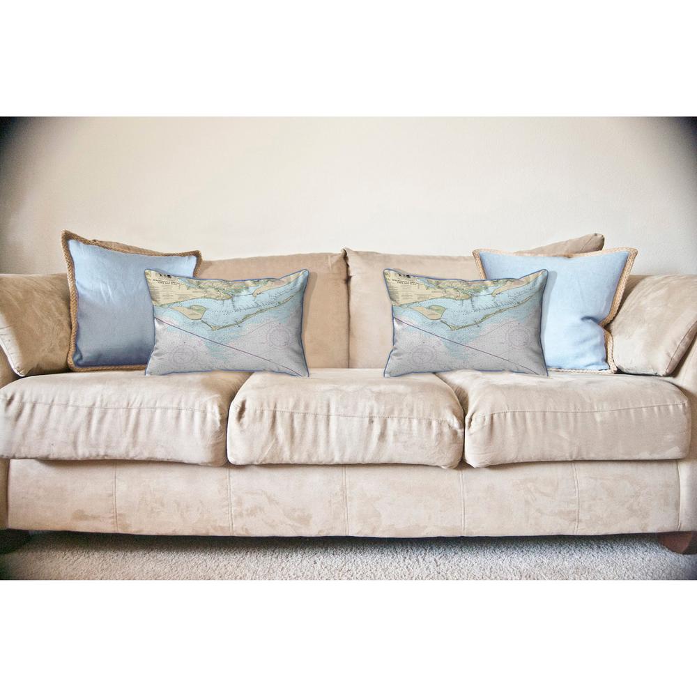St George Island, FL Nautical Map Large Corded Indoor/Outdoor Pillow 16x20. Picture 3