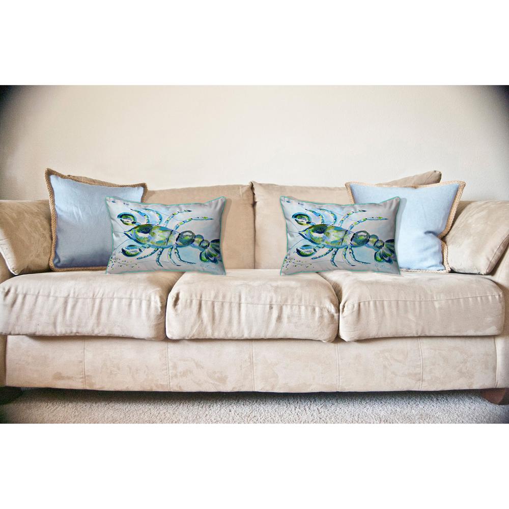 Blue Crayfish Large Indoor/Outdoor Pillow 16x20. Picture 3