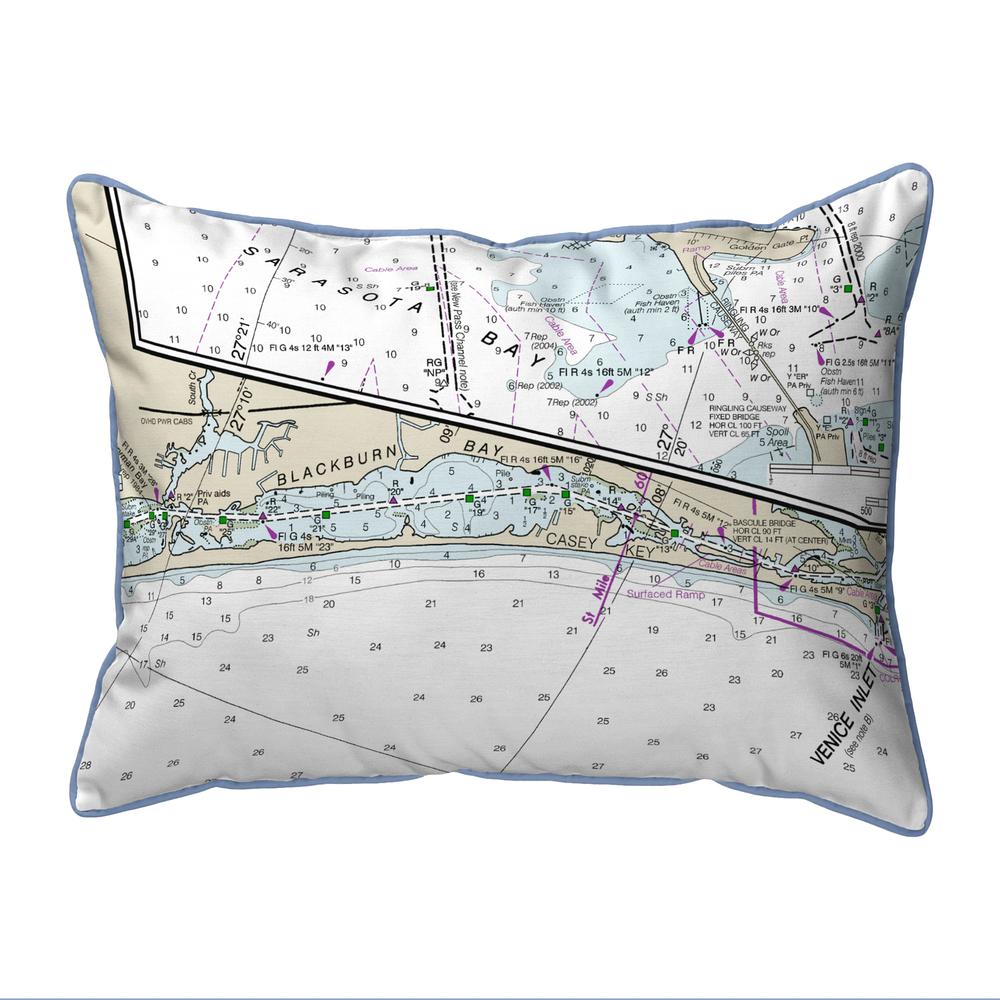Blackburn Bay, FL Nautical Map Large Corded Indoor/Outdoor Pillow 16x20. Picture 1