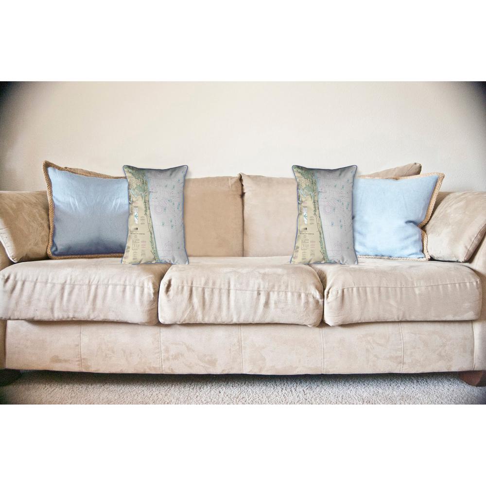 Amelia Island to Saint Augustine, FL Nautical Map Large Corded Indoor/Outdoor Pillow 16x20. Picture 3