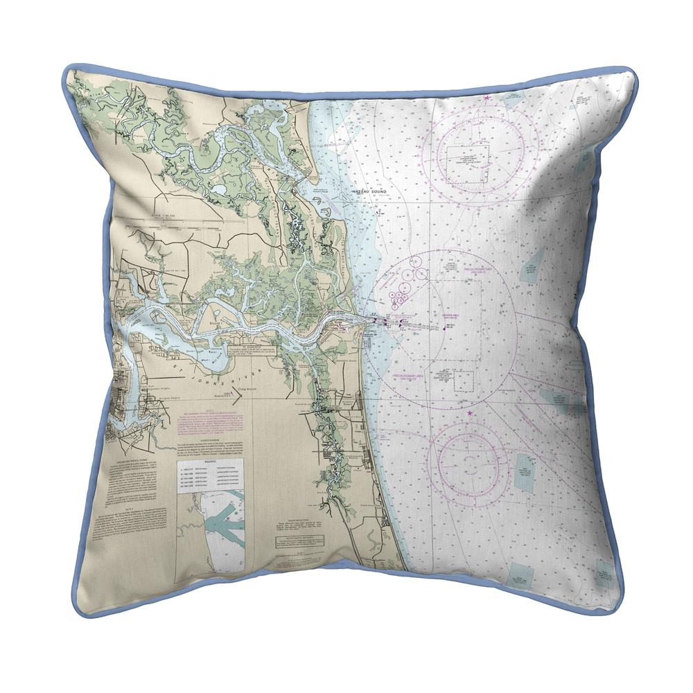 Jacksonville, FL Nautical Map Large Corded Indoor/Outdoor Pillow 18x18. Picture 1