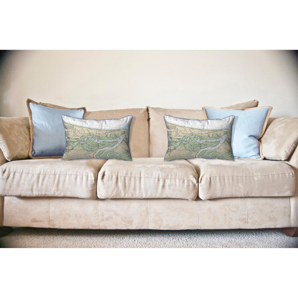 Amelia Island, FL Nautical Map Large Corded Indoor/Outdoor Pillow 16x20. Picture 3