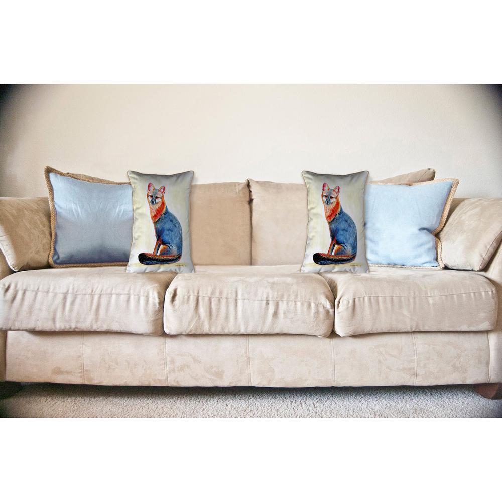 Gray Fox Large Indoor/Outdoor Pillow 16x20. Picture 3