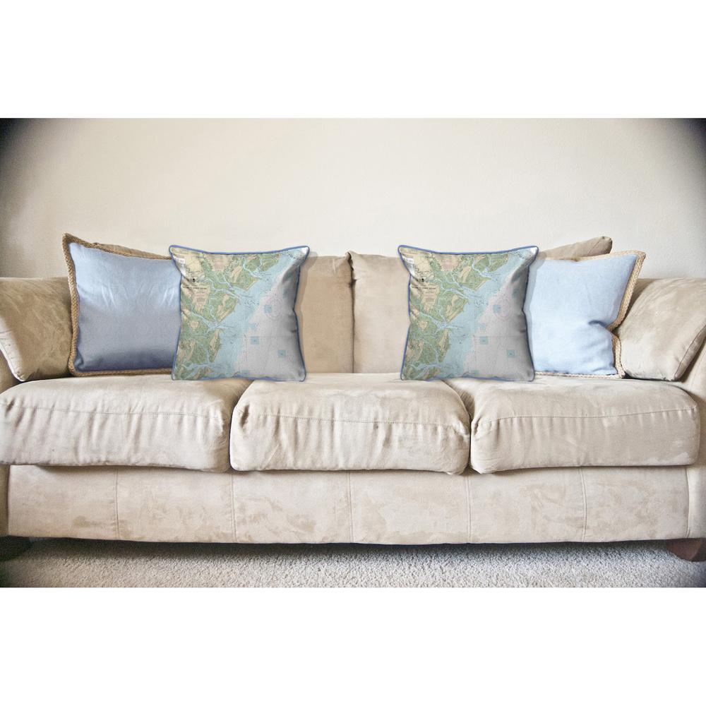 Tybee Island to Doboy Sound, GA Nautical Map Large Corded Indoor/Outdoor Pillow 18x18. Picture 3