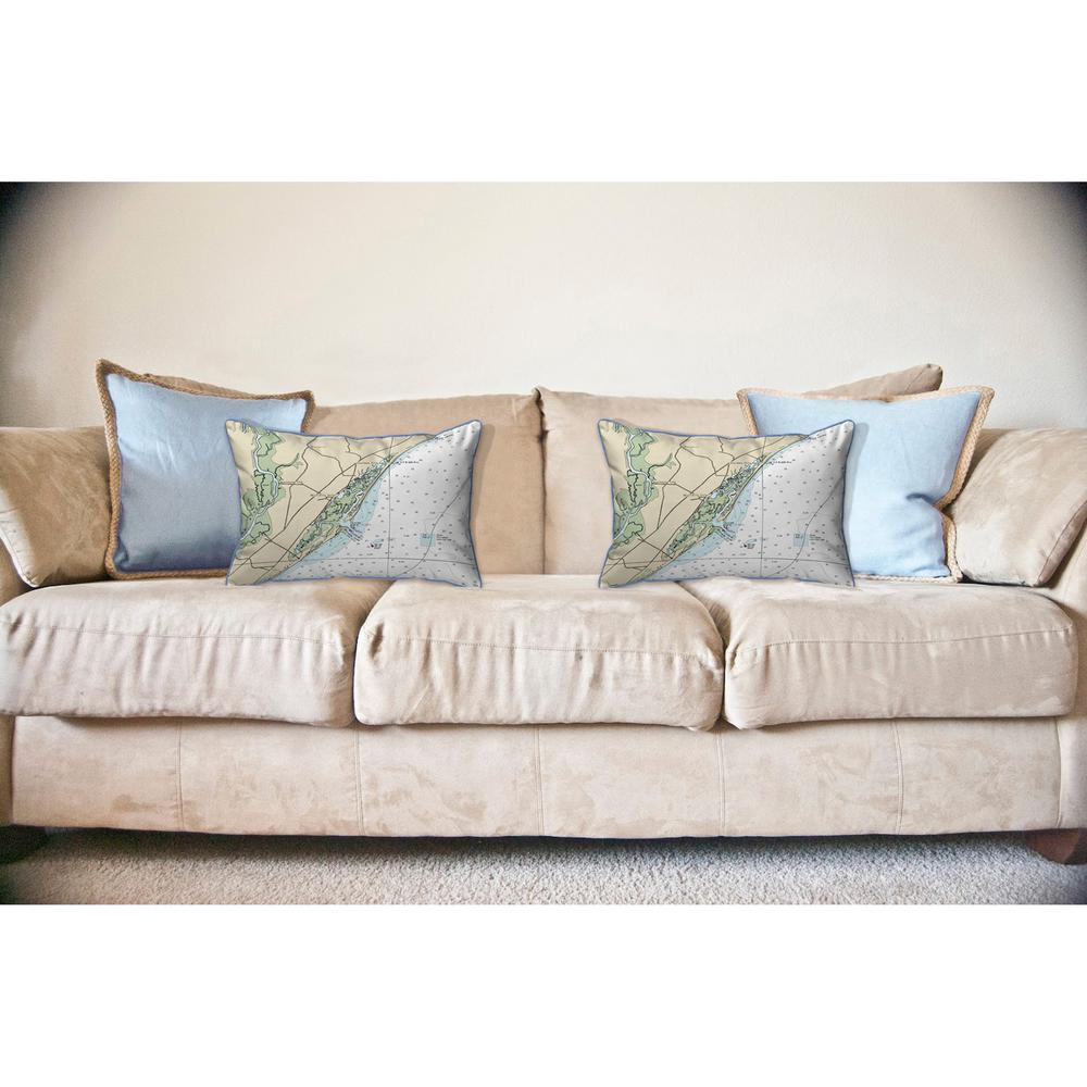 Murells Inlet, SC Nautical Map Large Corded Indoor/Outdoor Pillow 16x20. Picture 3