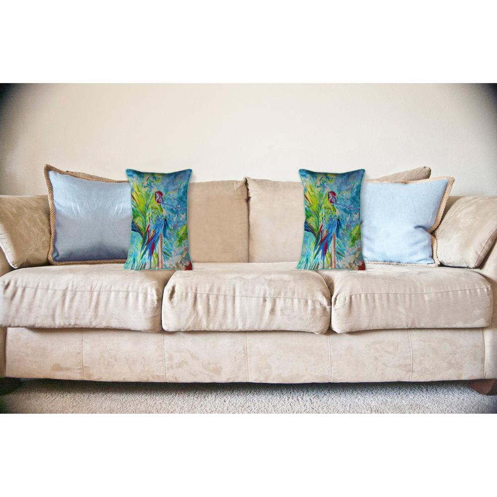 Green Parrot II Large Indoor/Outdoor Pillow 16x20. Picture 3