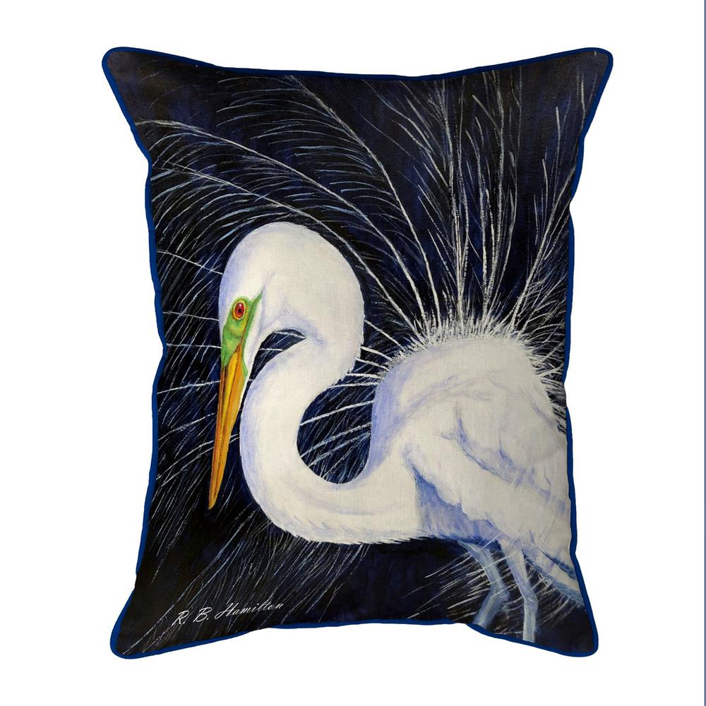 Breeding Egret Large Indoor/Outdoor Pillow 16x20. Picture 1