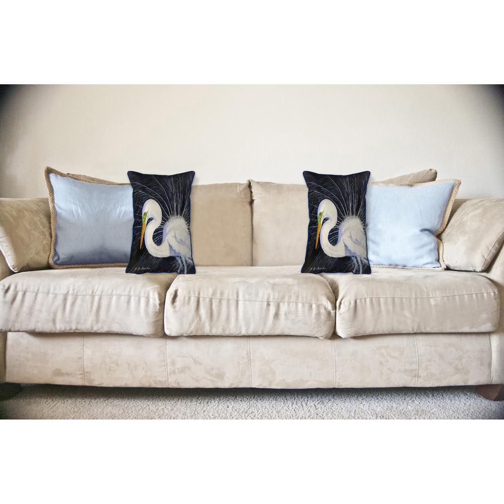 Breeding Egret Large Indoor/Outdoor Pillow 16x20. Picture 3