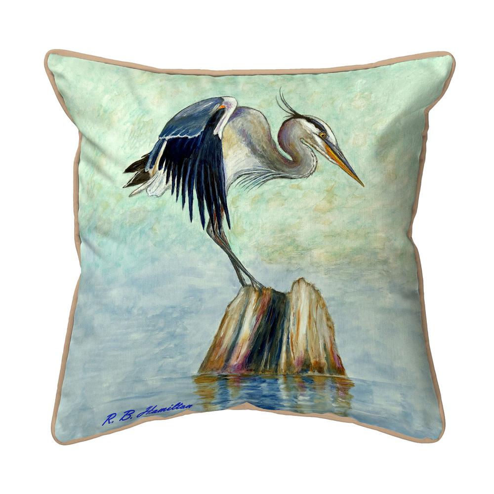 Balancing Heron 18x18 Large Indoor/Outdoor Pillow. Picture 1