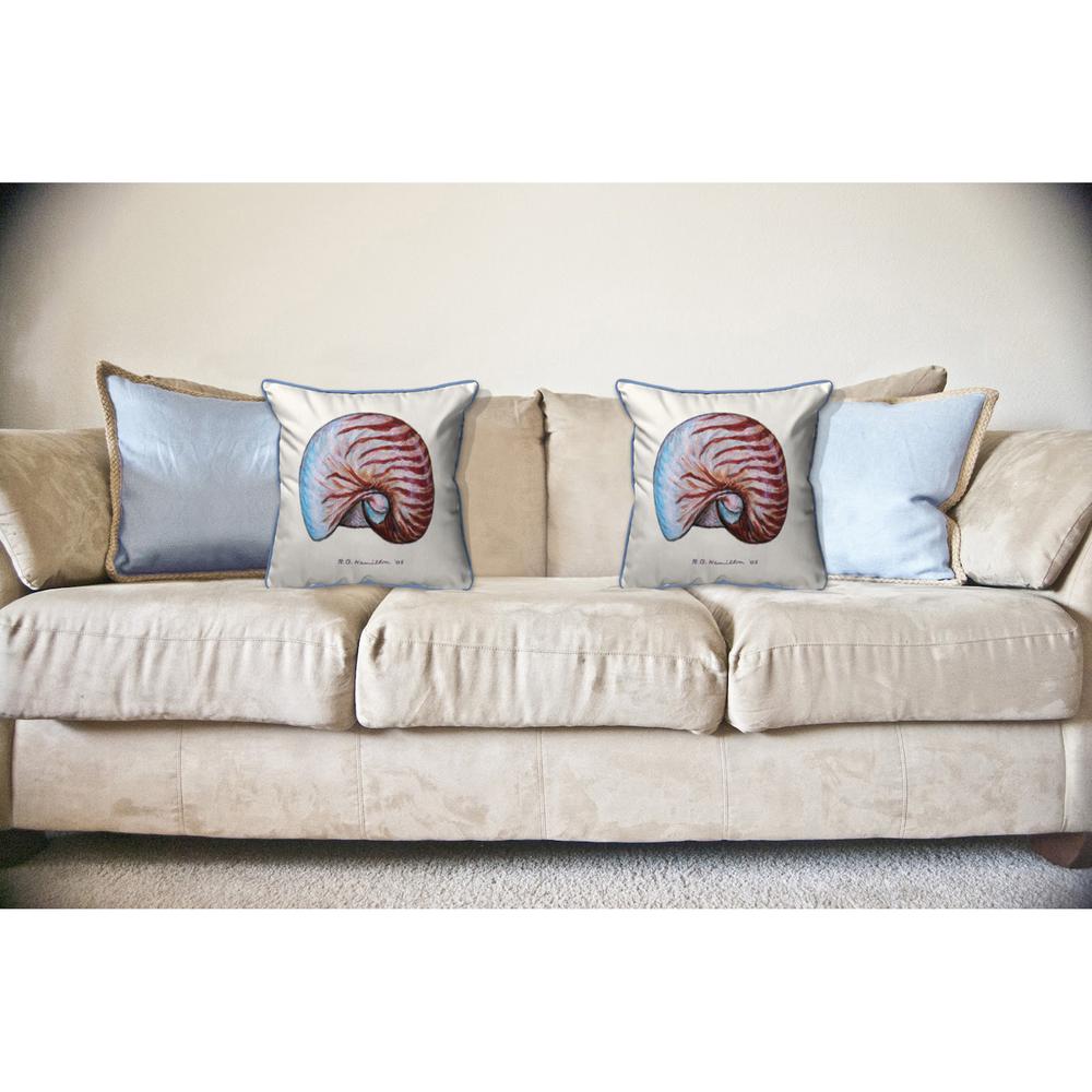 Nautilus Shell Large Indoor/Outdoor Pillow 18x18. Picture 3