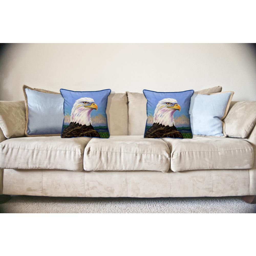 Eagle Portrait Large Indoor/Outdoor Pillow 18x18. Picture 2