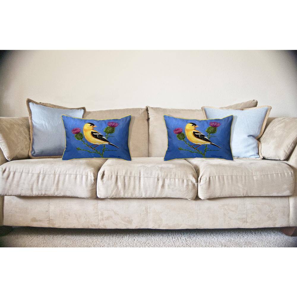 Goldfinch & Thistle Large Indoor/Outdoor Pillow. Picture 2