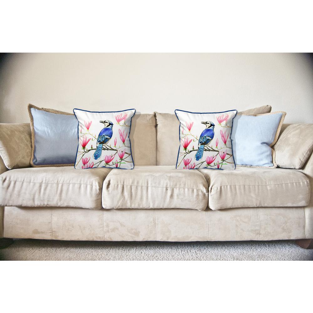 Blue Jay Large Indoor/Outdoor Pillow 18x18. Picture 3