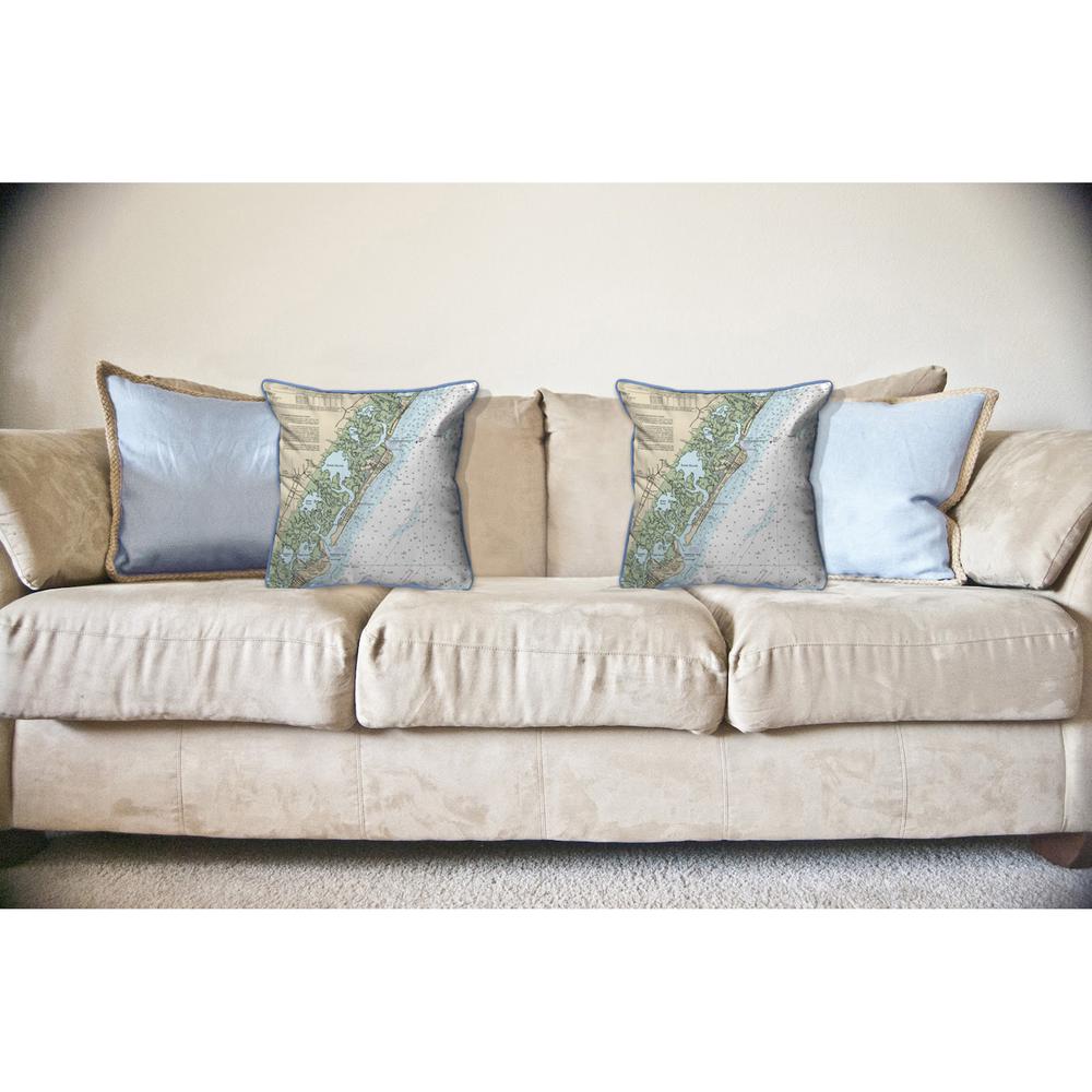 Little Egg Inlet to Hereford Inlet - Avalon, NH Nautical Map Large Corded Indoor/Outdoor Pillow 18x18. Picture 3