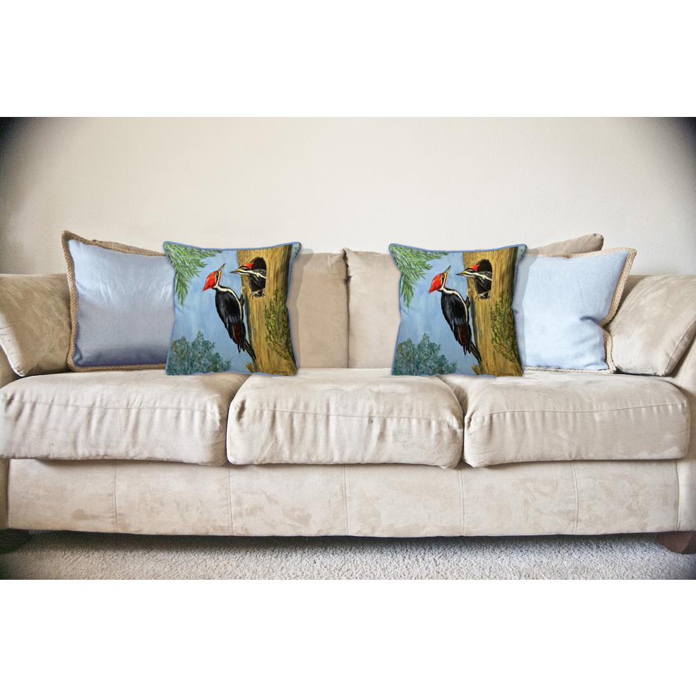 Pileated Woodpeckers Large Indoor/Outdoor Pillow 18x18. Picture 3