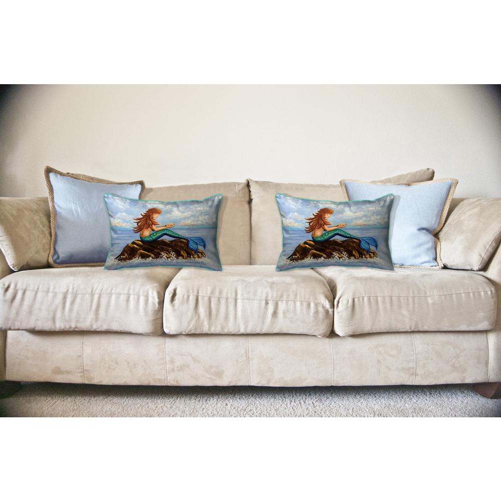 Mermaid's Handbook Large Indoor/Outdoor Pillow 16x20. Picture 3