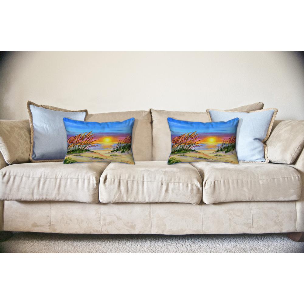 Sea Oates Sunrise Large Indoor/Outdoor Pillow 16x20. Picture 3