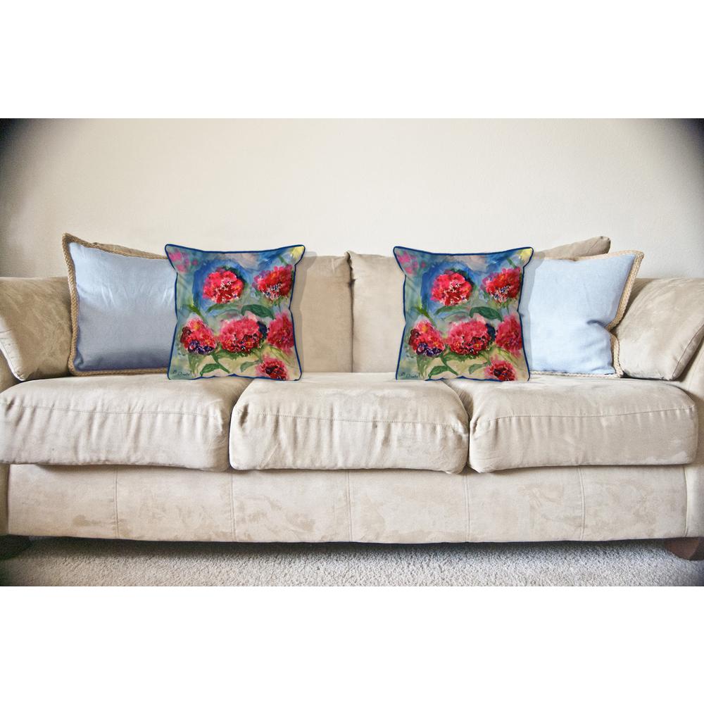 Red Geraniums Large Indoor/Outdoor Pillow 18x18. Picture 3
