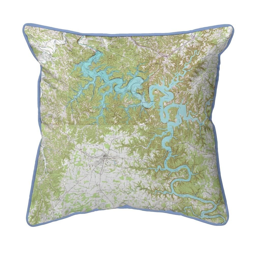 Center Hill Lake, TN Nautical Map Large Indoor/Outdoor Pillow 16x20. Picture 1