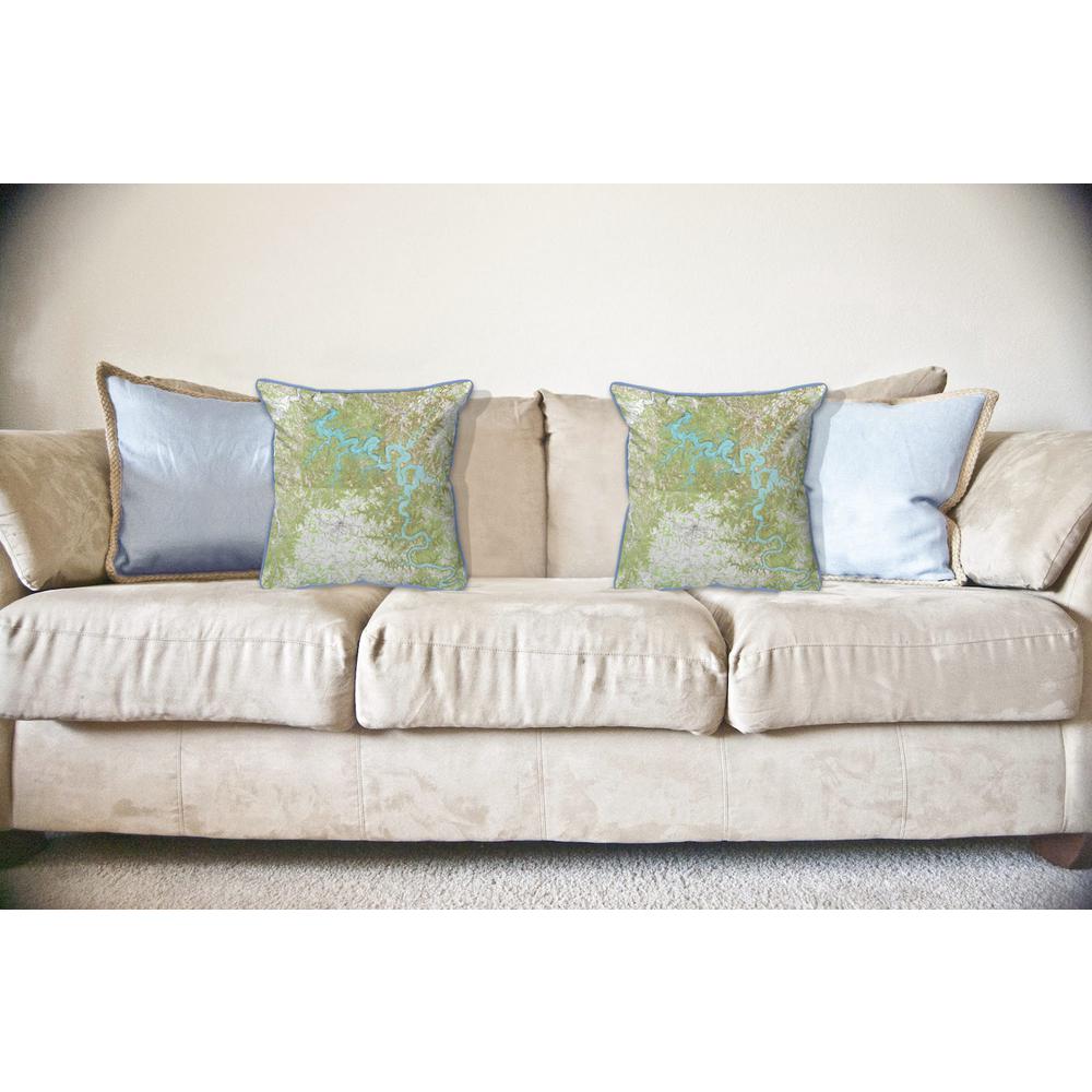 Center Hill Lake, TN Nautical Map Large Indoor/Outdoor Pillow 16x20. Picture 3