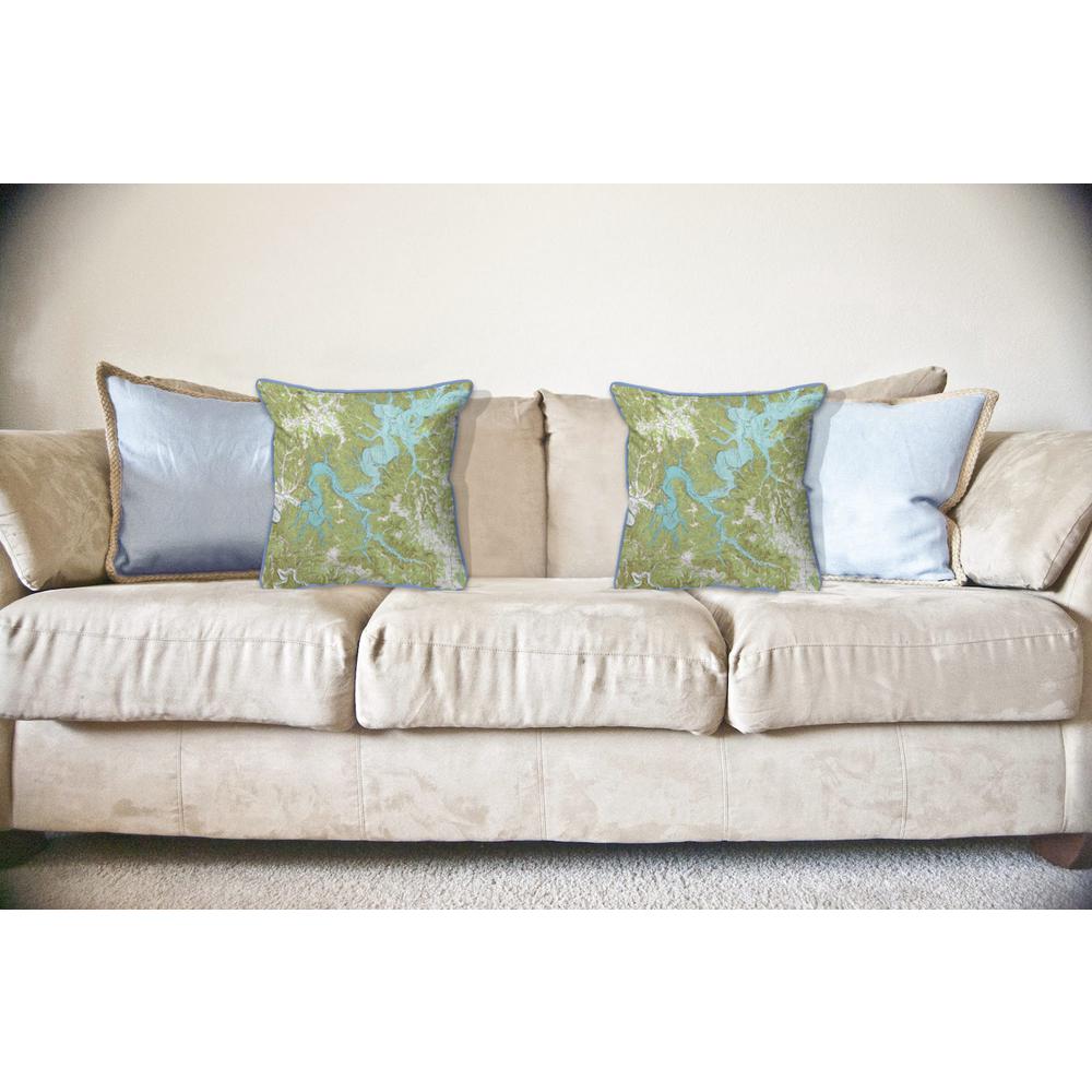 Dale Hollow, TN Nautical Map Large Indoor/Outdoor Pillow 18x18. Picture 3