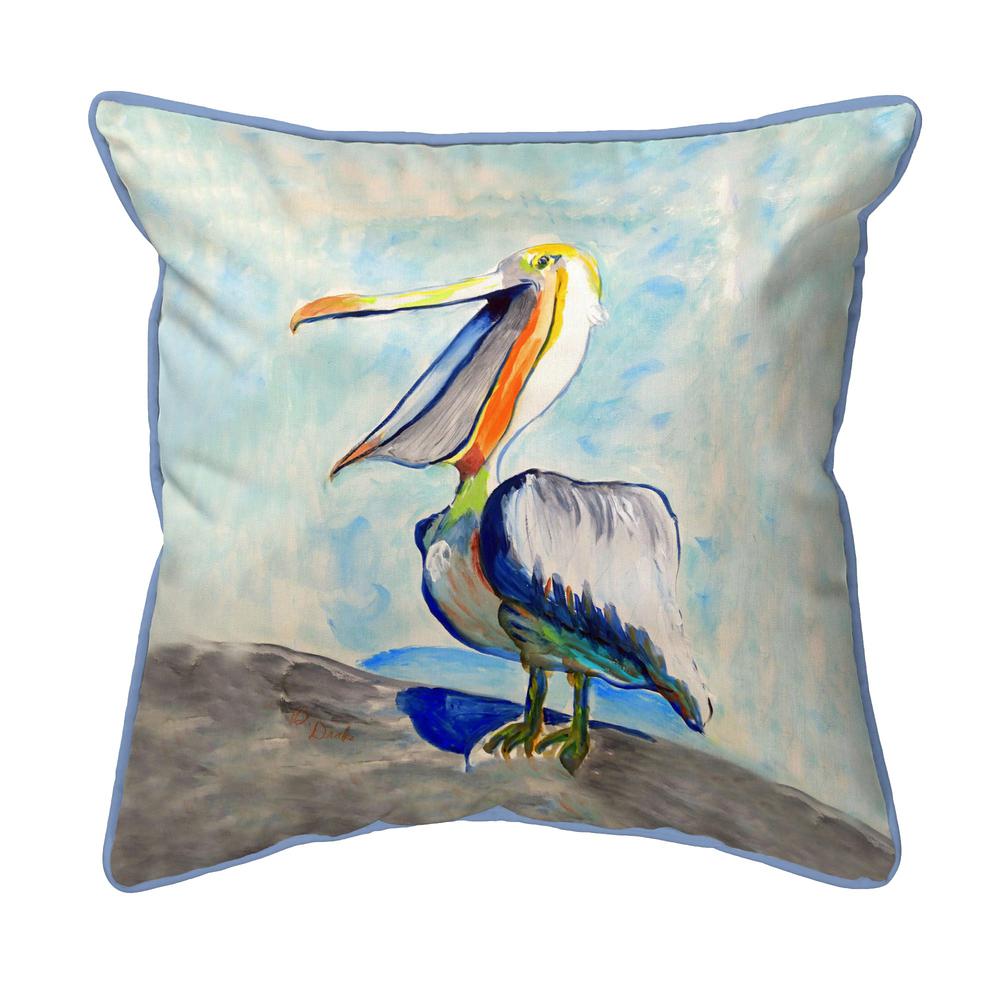 Talking Pelican - Female Large Indoor/Outdoor Pillow 18x18. Picture 1