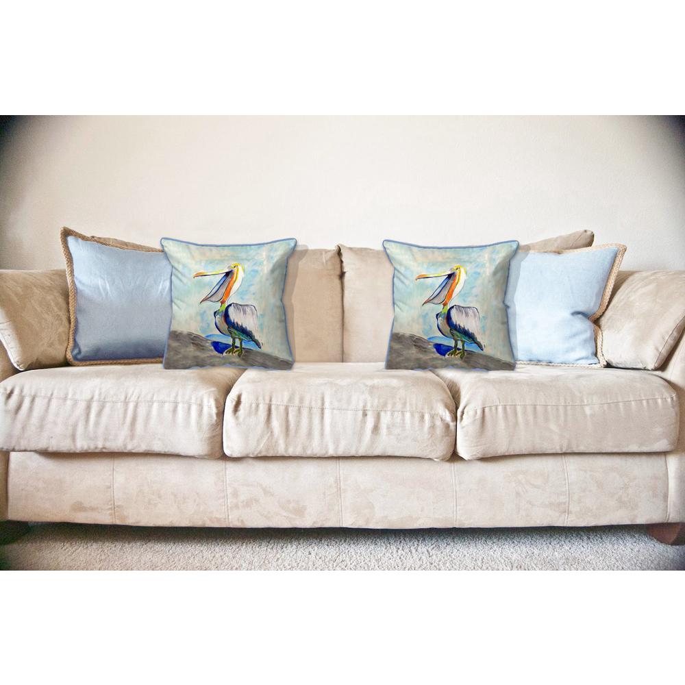 Talking Pelican - Female Large Indoor/Outdoor Pillow 18x18. Picture 3