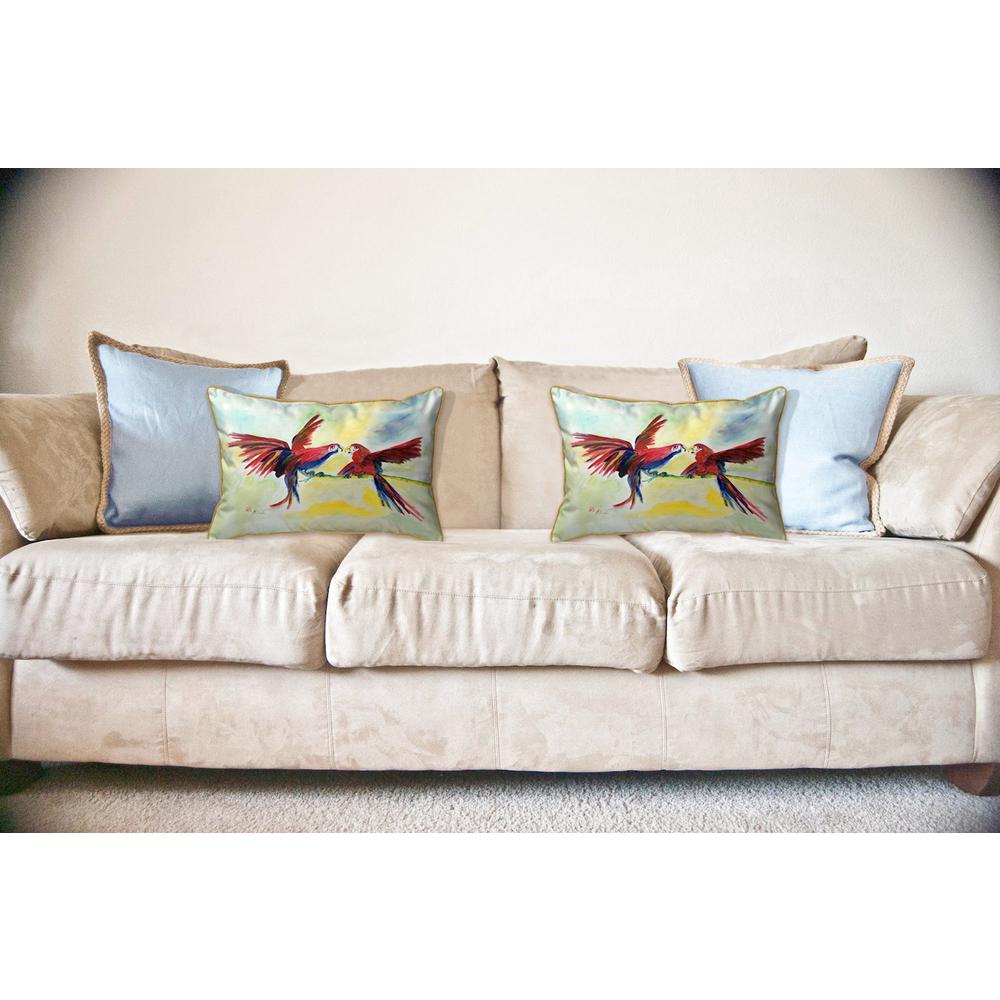 Parrot Gossip Large Indoor/Outdoor Pillow 16x20. Picture 3