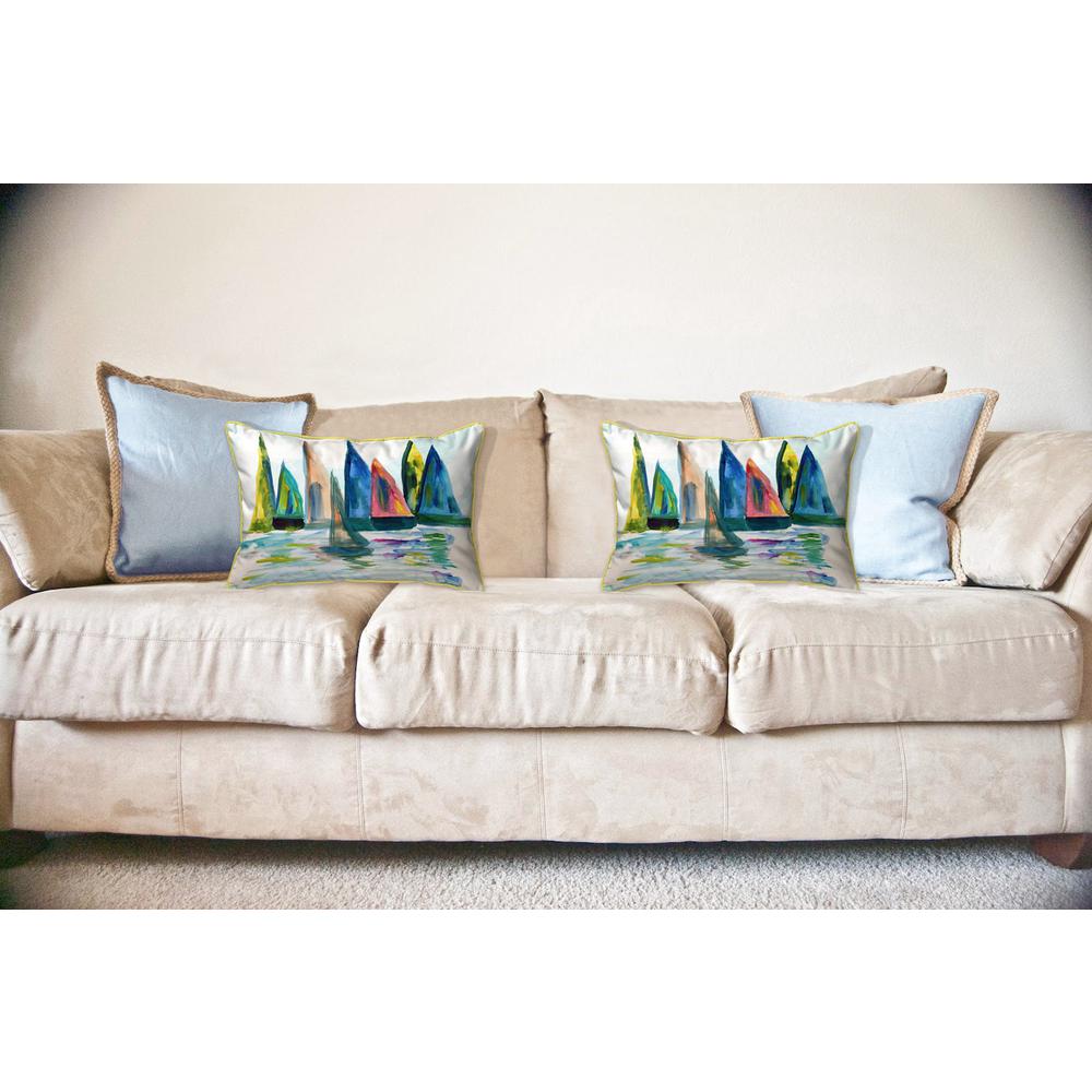 Sail With The Crowd Large Indoor/Outdoor Pillow 16x20. Picture 3