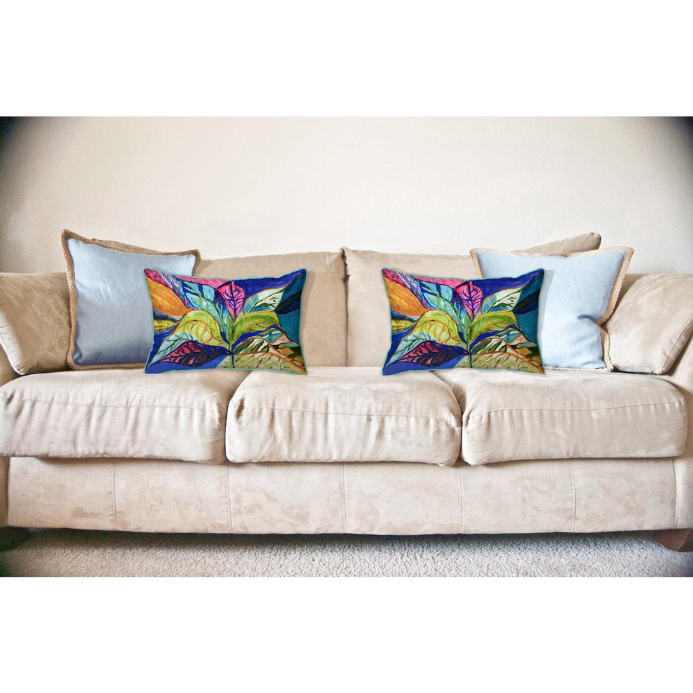 Summer Leaves Large Indoor/Outdoor Pillow 16x20. Picture 3