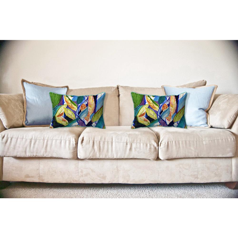 Gold Leaves Large Indoor/Outdoor Pillow 16x20. Picture 3