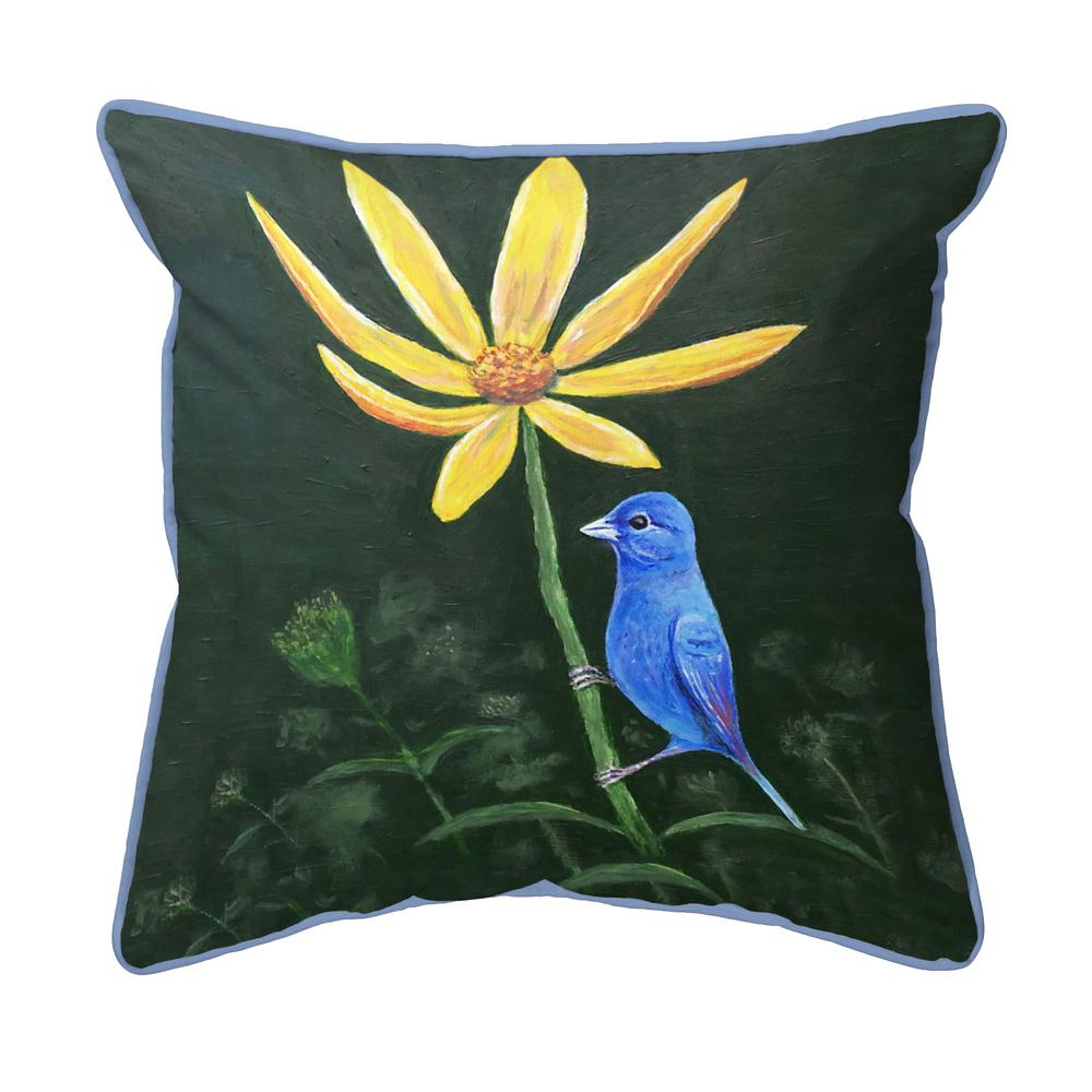 Indigo Bunting Large Indoor/Outdoor Pillow 18x18. Picture 1
