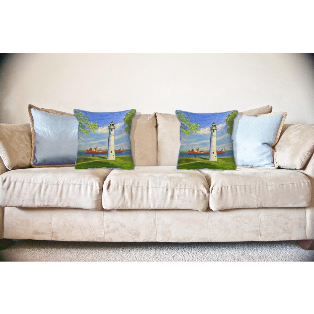 Marine City Lighthouse, MI Large Indoor/Outdoor Pillow 18x18. Picture 3
