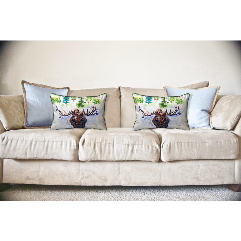 Christmas Moose Large Indoor/Outdoor Pillow 16x20. Picture 3