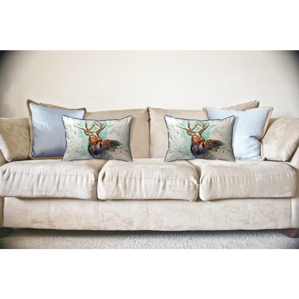 Buck in Fall Large Indoor/Outdoor Pillow 16x20. Picture 3