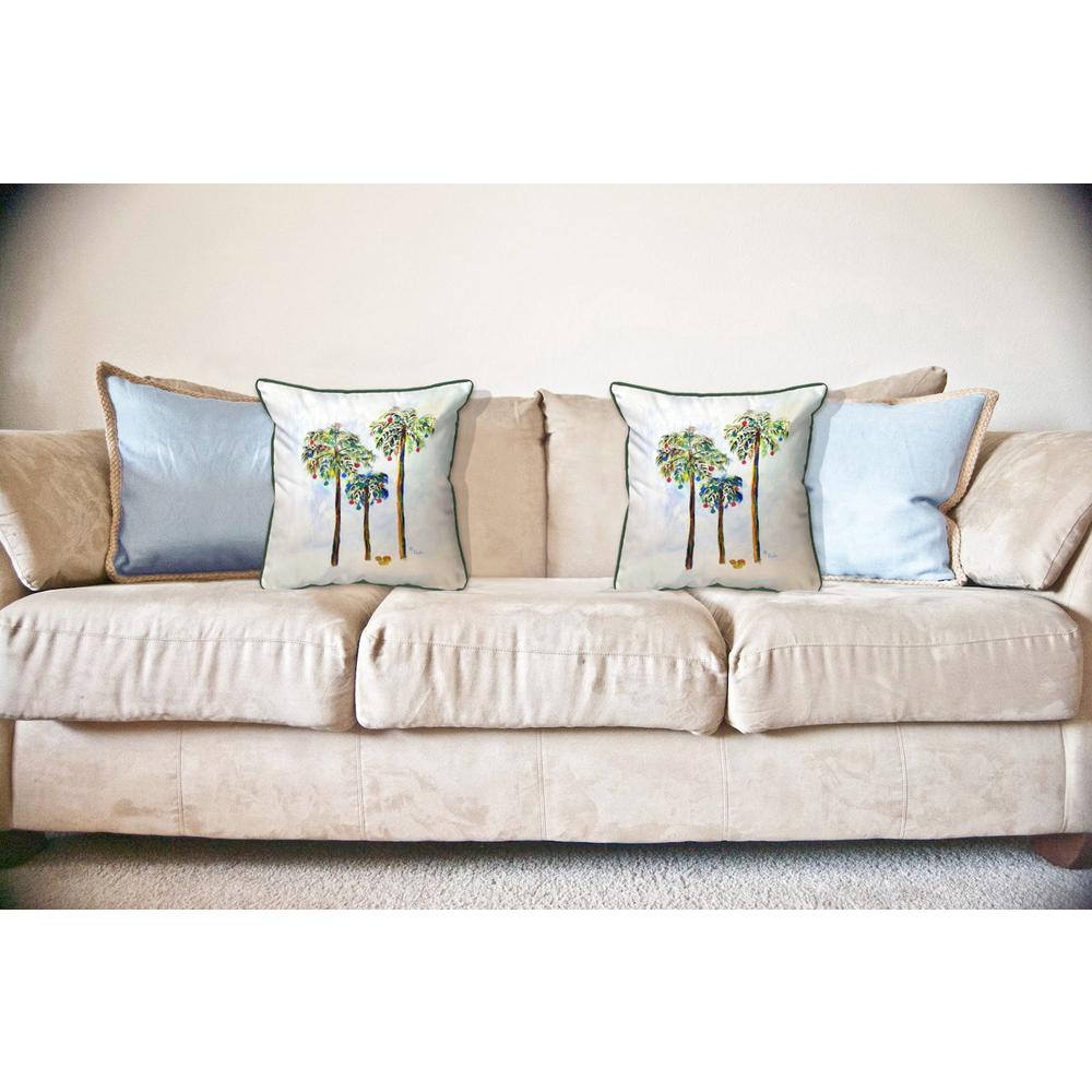 Christmas Palms Large Indoor/Outdoor Pillow 18x18. Picture 3