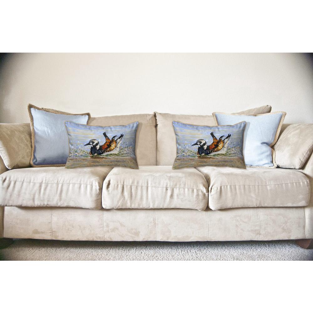 Beach Bird Bath Large Indoor/Outdoor Pillow 16x20. Picture 3
