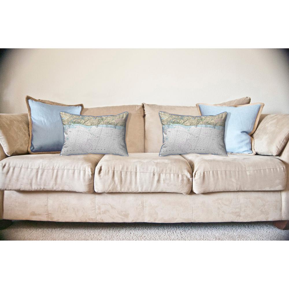 Harwich Port, MA Nautical Map Large Corded Indoor/Outdoor Pillow 16x20. Picture 3