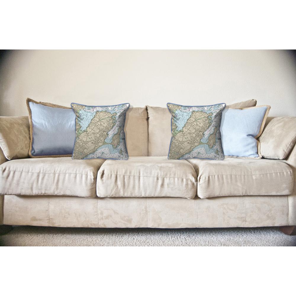 Marblehead, MA Nautical Map Large Corded Indoor/Outdoor Pillow 18x18. Picture 3