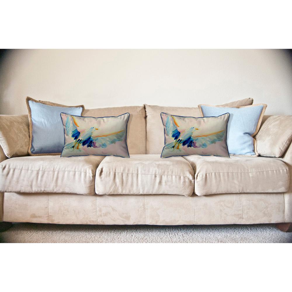Flying Gull Large Indoor/Outdoor Pillow 16x20. Picture 2