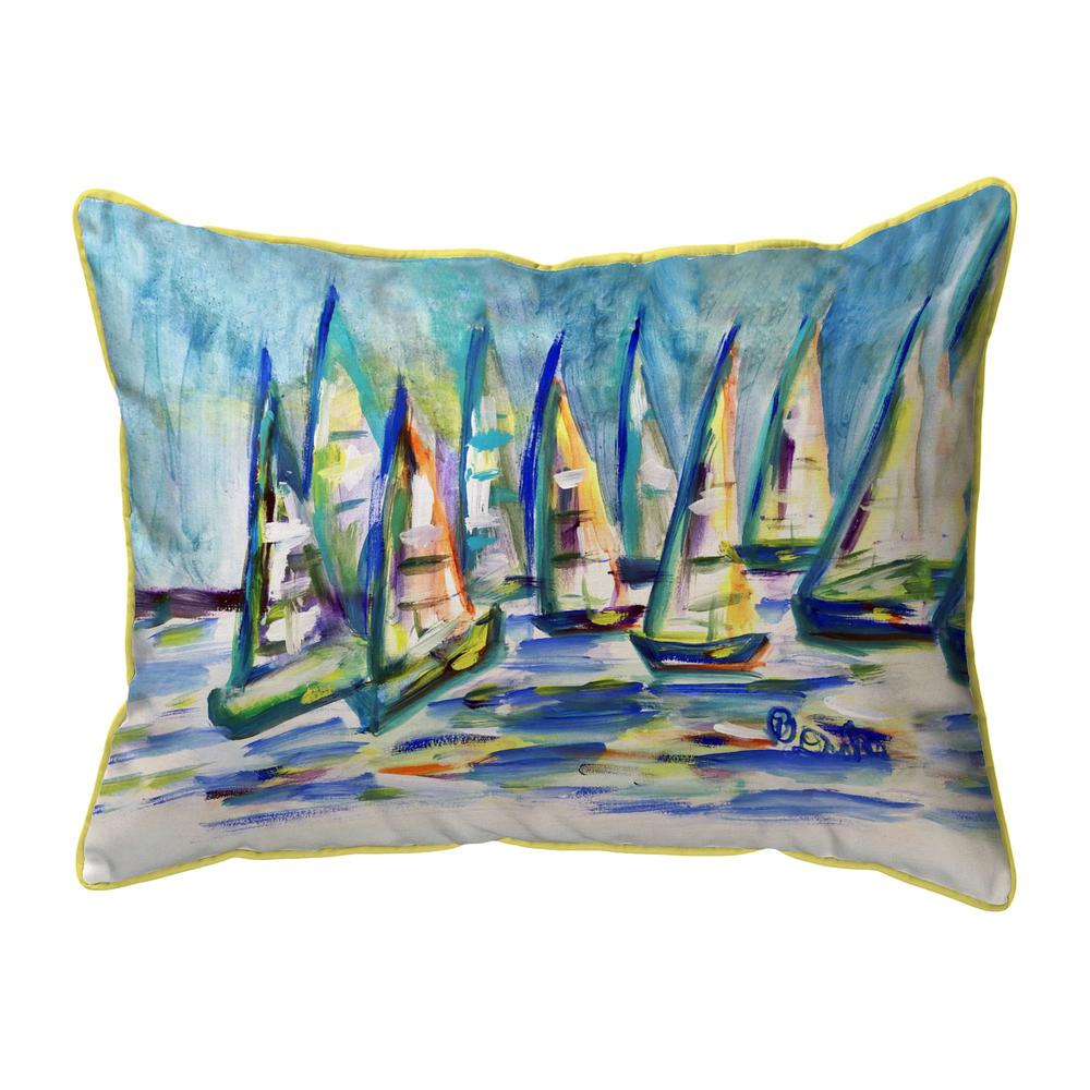 Many Sailboats Large Indoor/Outdoor Pillow 16x20. Picture 1