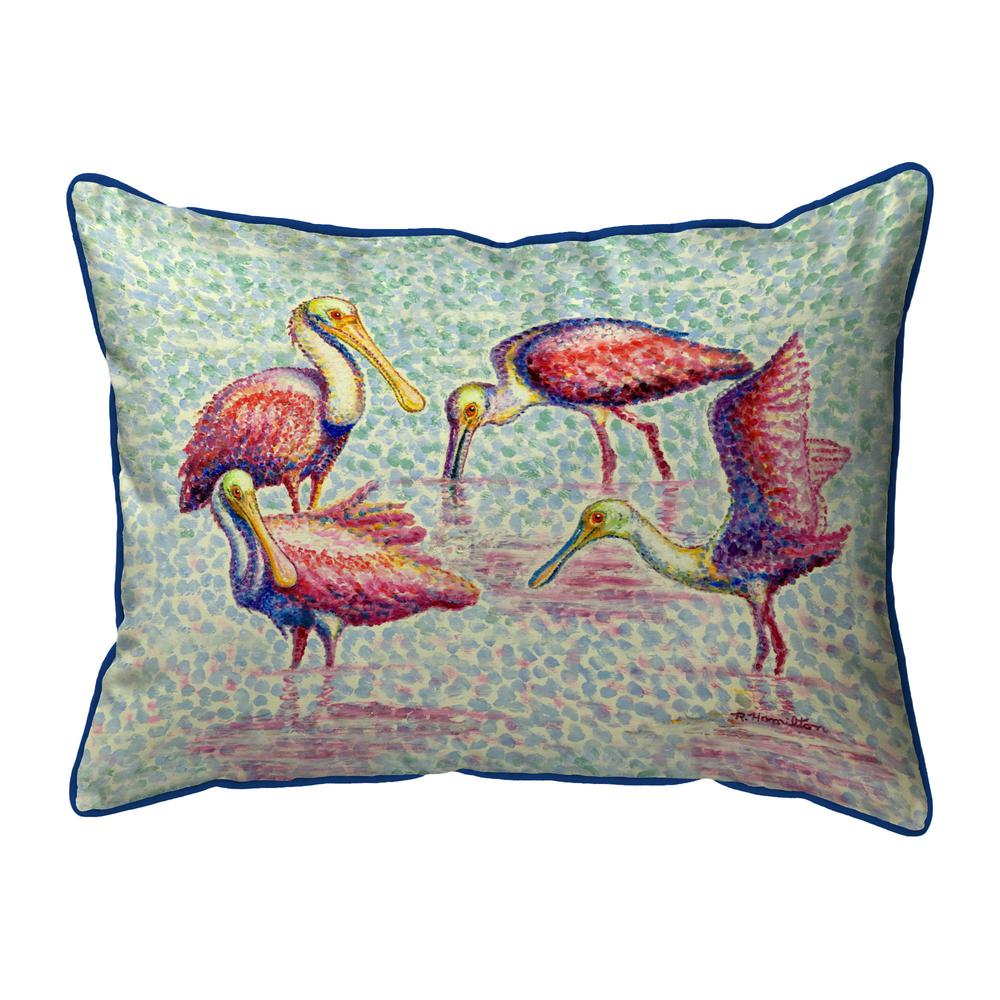Spoonbill Group Large Indoor/Outdoor Pillow 16x20. Picture 1